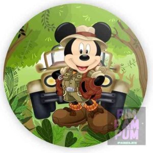 Panel sublimado redondo - Mickey Safari