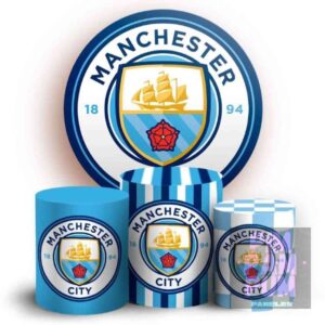 KIT PANEL REDONDO Y TRIO DE FUNDAS - MANCHESTER CITY