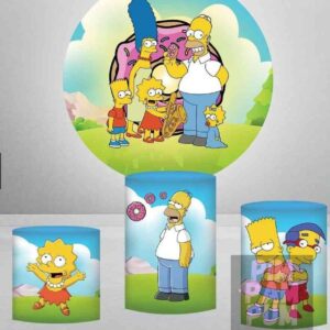 KIT PANEL REDONDO Y TRIO DE FUNDAS - LOS SIMPSONS