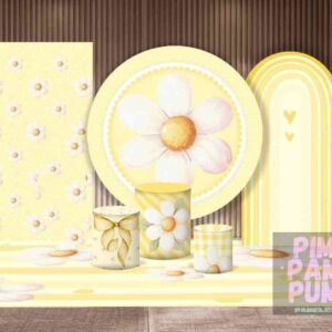 MEGA KIT  - PANEL REDONDO, PANELES LATERALES Y FUNDA PARA MESAS - FLORAL