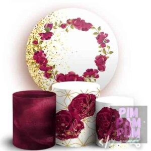 KIT PANEL REDONDO Y TRIO DE FUNDAS - FLORALES