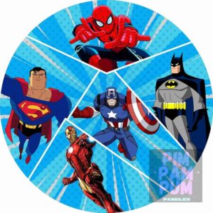 Panel sublimado redondo – Super Heroes