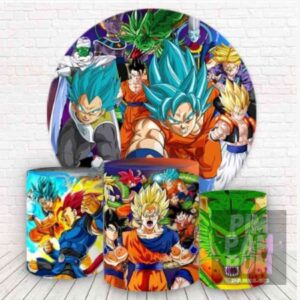 KIT PANEL REDONDO Y TRIO DE FUNDAS -  DRAGON BALL Z