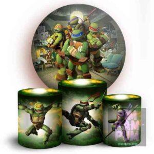 KIT PANEL REDONDO Y TRIO DE FUNDAS – TORTUGAS NINJA