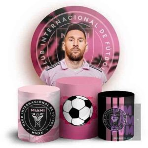 KIT PANEL REDONDO Y TRIO DE FUNDAS -  MESSI – INTER MIAMI