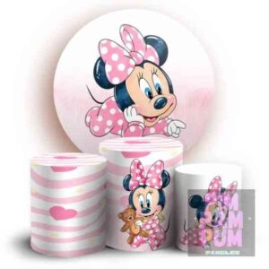 KIT PANEL REDONDO Y TRIO DE FUNDAS - MINNIE BEBE