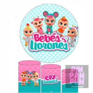 KIT PANEL REDONDO Y TRIO DE FUNDAS - BEBE LLORONES
