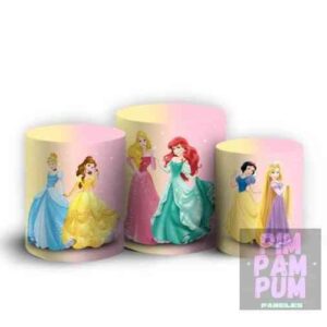 Trío de Fundas para mesas cilíndricas - PRINCESAS
