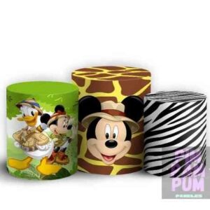 Trío de Fundas para mesas cilíndricas - MICKEY SAFARI