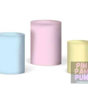 Trío de Fundas para mesas cilíndricas - LISAS PASTEL