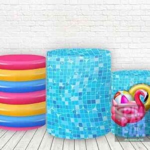 Trío de Fundas para mesas cilíndricas - PISCINA, POOL PARTY, SUMMER