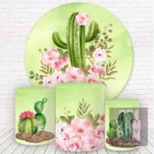 KIT PANEL REDONDO Y TRIO DE FUNDAS - CACTUS