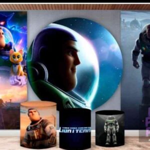 MEGA KIT  - PANEL REDONDO, PANELES LATERALES Y FUNDA PARA MESAS - BUZZ LIGHTYEAR