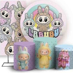 KIT PANEL REDONDO, PANEL LATERAL Y FUNDA PARA MESAS - LABUBU