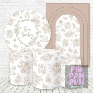 Kit de Panel Redondo, Panel Romano y Fundas para Mesas de OH BABY - Baby Shower