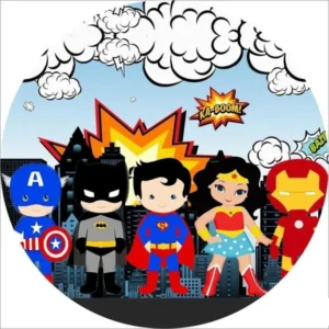 Panel redondo sublimado – Super Héroes Cute