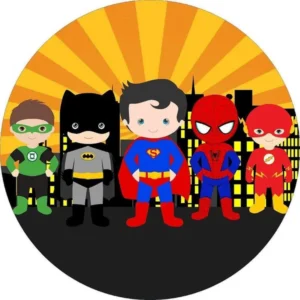 Panel redondo sublimado – Super Héroes Cute