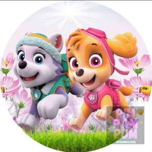 Panel Redondo Sublimado - Paw Patrol Skye y Everest.