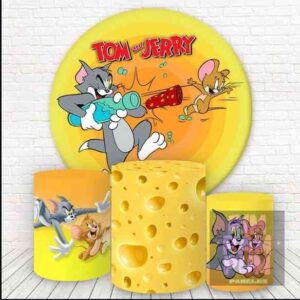 KIT PANEL REDONDO Y TRIO DE FUNDAS - TOM Y JERRY