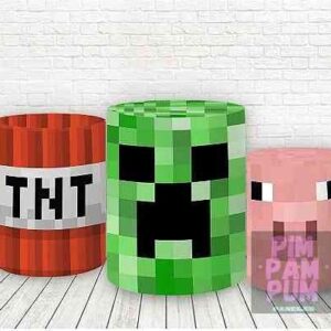 Trío de Fundas para mesas cilíndricas - JUEGO MINECRAFT