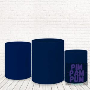 Trío de Fundas para mesas cilíndricas - LISAS AZUL