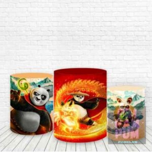 Trío de Fundas para mesas cilíndricas - KUNG FU PANDA