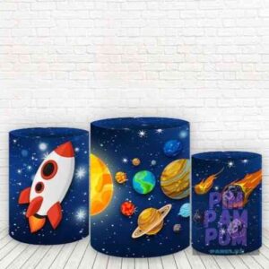 Trío de Fundas para mesas cilíndricas - ASTRONAUTA