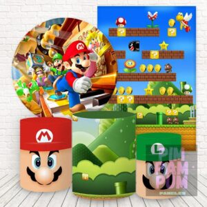 Panel redondo, fundas para mesas y panel lateral – MARIO BROS