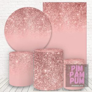 Panel redondo, fundas para mesas y panel lateral – GLITTER ROSA