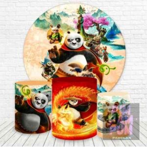 KIT PANEL REDONDO Y TRIO DE FUNDAS - KUNG FU PANDA