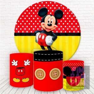 KIT PANEL REDONDO Y TRIO DE FUNDAS - MICKEY