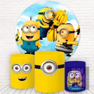 KIT PANEL REDONDO Y TRIO DE FUNDAS - MINIONS