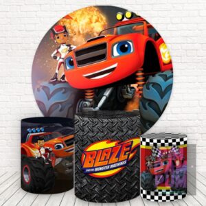 KIT PANEL REDONDO Y TRIO DE FUNDAS - BLAZE AND THE MONSTER MACHINE