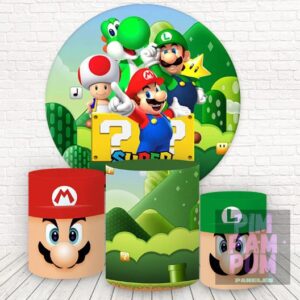KIT PANEL REDONDO Y TRIO DE FUNDAS - MARIO BROS