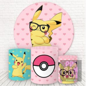 KIT PANEL REDONDO Y TRIO DE FUNDAS -  POKEMON PIKACHU