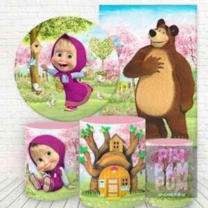 Panel redondo, fundas para mesas y panel lateral – MASHA Y EL OSO