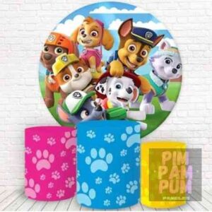 KIT PANEL REDONDO Y TRIO DE FUNDAS - PAW PATROL