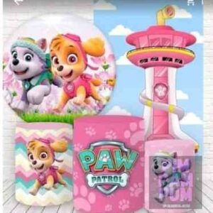Panel redondo, fundas para mesas y panel lateral – PAW PATROL NENA