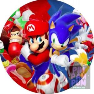 Panel sublimado redondo - Mario Bros Sonic