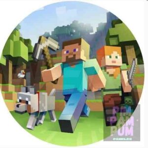 Panel sublimado redondo - Juego Minecraft