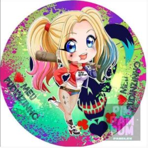 Panel redondo sublimado - ARLEQUINA - HARLEY QUINN