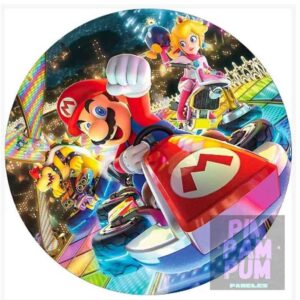 Panel sublimado redondo - Mario Bros Kart