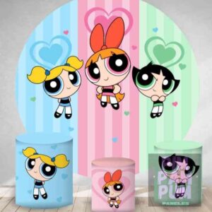 KIT PANEL REDONDO Y TRIO DE FUNDAS - CHICAS SÚPER PODEROSAS