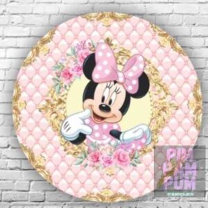 Panel Redondo Sublimado - Minnie Rosa