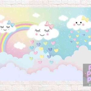 Fondo panel rectangular sublimado - LLUVIA DE AMOR NUBES