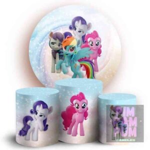 KIT PANEL REDONDO Y TRIO DE FUNDAS - PEQUEÑO PONY