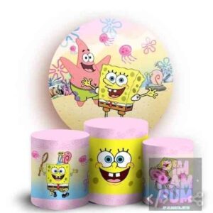 KIT PANEL REDONDO Y TRIO DE FUNDAS - BOB ESPONJA NENA