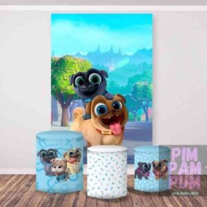 KIT PANEL REDONDO Y TRIO DE FUNDAS - PUPPY DOG PALS