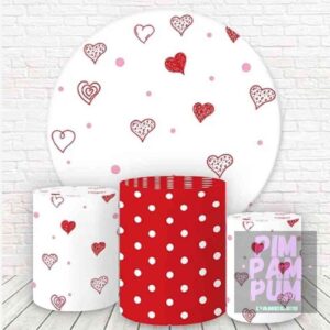 KIT PANEL REDONDO Y TRIO DE FUNDAS - CORAZONES
