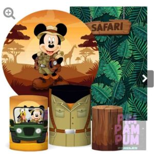 Panel redondo, fundas para mesas y panel lateral – Mickey Safari